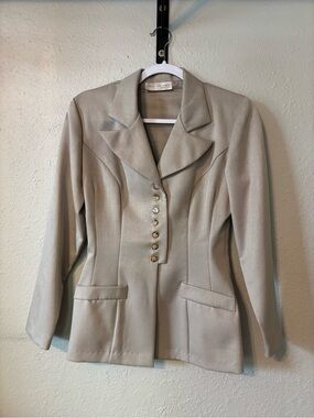 Tailored Cream Blazer with Matching Skirt